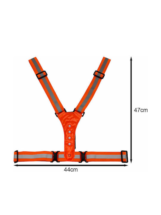 Reflective Adjustable Safety Suspenders Orange Red Led Lighting Sf044 Reflective Adjustable Safety Suspenders Orange Red Led Lighting Sf044