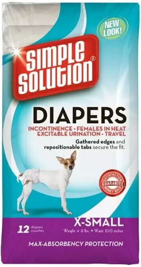 Simple Solution Βρακάκι Σκύλου για Ακράτεια XSmall 12τμχ