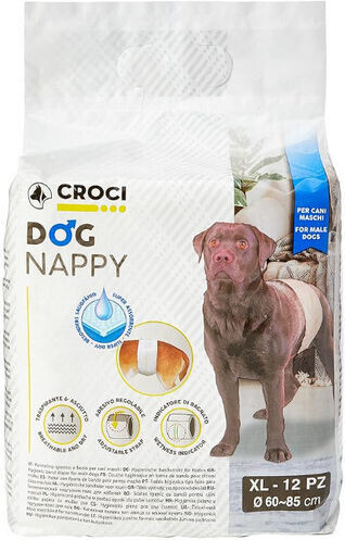Croci Dog Nappy Male Wrap Βρακάκι Σκύλου για Ακράτεια XLarge 12τμχ