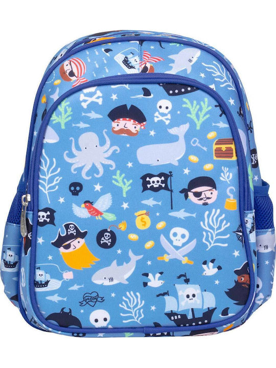 A Little Lovely Company Schulranzen Rucksack Kindergarten Hellblau mit Flaschenhalter 16Liter