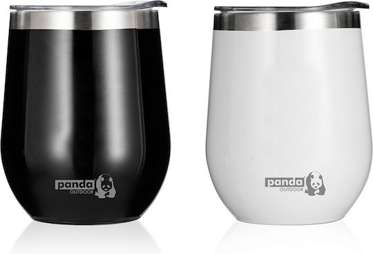 Panda Ποτήρι Θερμός Ανοξείδωτο 320ml Λευκό