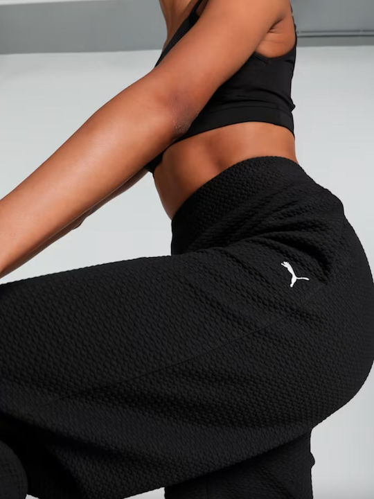 Studio Textured Hohe Taille Jogginghose Black