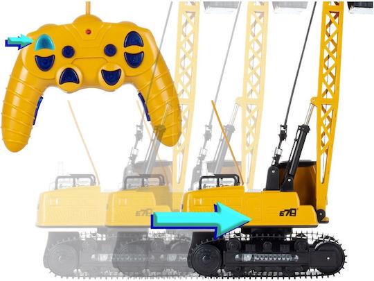Jucărie Cu Teleghidare Excavator Cu Cărămidă "isp Likesmart Cărămidă" Lumină Led Sunete Baterie Reîncărcabilă Nimh 4.8v 300mah Șenile de Cauciuc Rotire la 360° Cablu de Încărcare Galben