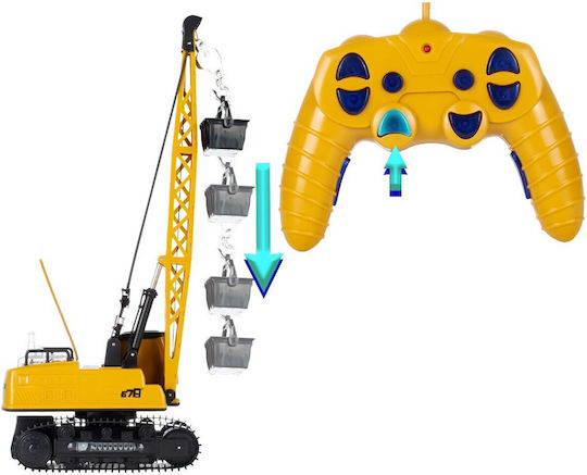 Jucărie Cu Teleghidare Excavator Cu Cărămidă "isp Likesmart Cărămidă" Lumină Led Sunete Baterie Reîncărcabilă Nimh 4.8v 300mah Șenile de Cauciuc Rotire la 360° Cablu de Încărcare Galben