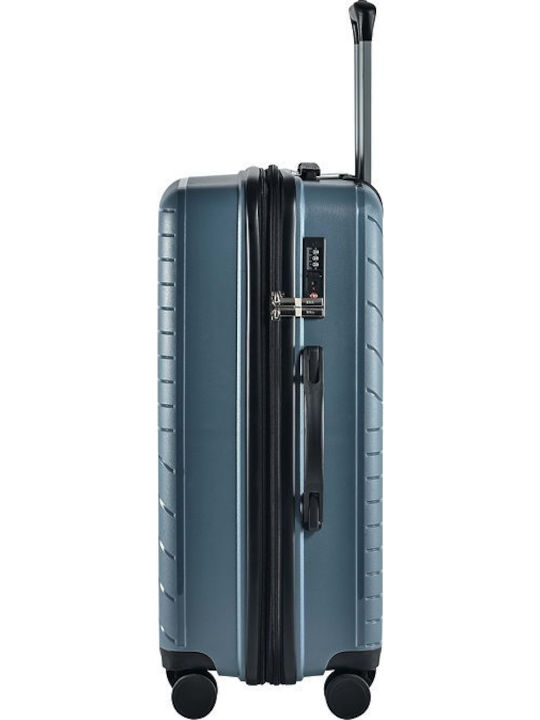 Lavor Large Hard Gray Travel Suitcase with 4 Wheels Height 75cm