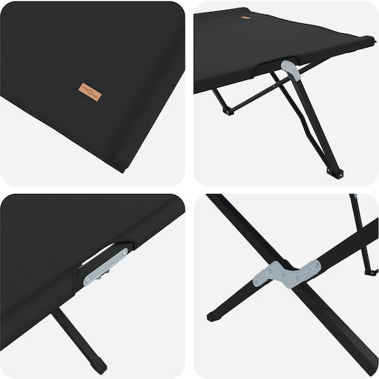 Folding Guest Bed Without Mattress Single Black 208x74x74cm