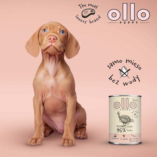 Dog Food Wet Food for Puppies in Cans with Turkey 400gr