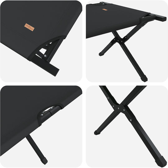 vidaXL Strandliegen Schwarz Faltbar 80x210x46cm. 2Stück
