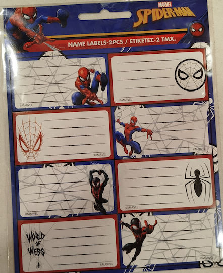 Gim Notebook Labels Spiderman 2pcs