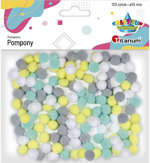 Titanum Pom Pom Craft White Set of 120pcs
