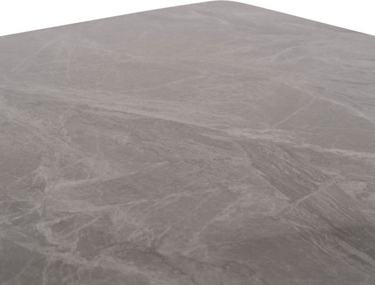 Raven Tisch Speisesaal Grey Marble-black Metal 140x80x74cm