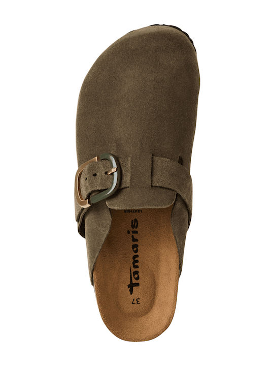 Tamaris Women's Leather Clogs Brown