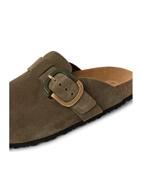 Tamaris Women's Leather Clogs Brown