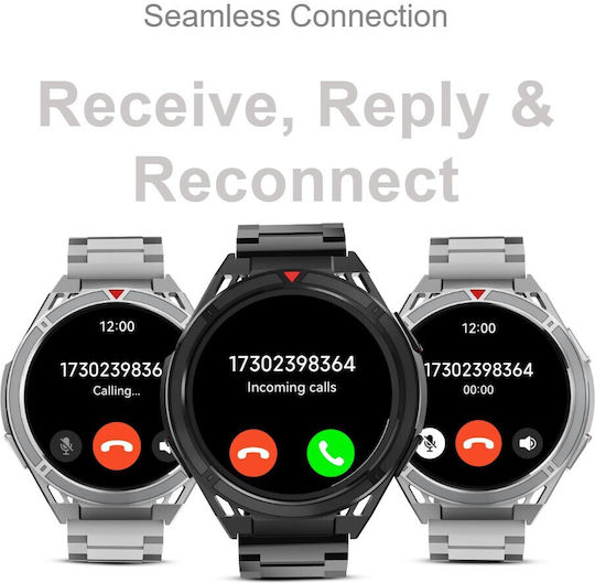 HiFuture Active 54mm Αδιάβροχο Smartwatch με Παλμογράφο (Μαύρο)