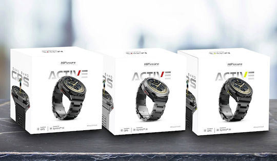 HiFuture Active 54mm Αδιάβροχο Smartwatch με Παλμογράφο (Μαύρο)