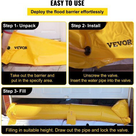 Vevor Flood Barrier 3.6m X 30cm Reusable Water Barrier Home Garage F12ft20in12in76frv0