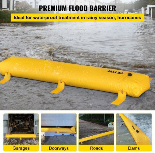 Vevor Flood Barrier 3.6m X 30cm Reusable Water Barrier Home Garage F12ft20in12in76frv0