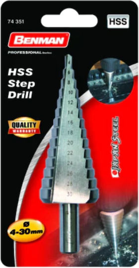 Benman Conical Diamond Drill HSS with SDS Plus Shank for Metal 4-12mm