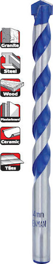 Benman Unikraft Diamond Drill Carbide with Cylindrical Shank for Masonry, Metal, Wood, Glass and Tiles 4x80mm
