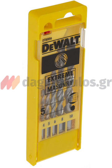 DEWALT Auger Set 5 Diamond Carbide Drill Bits with Cylindrical Shank for Masonry