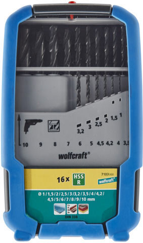 Wolfcraft Satz 6 Bohrer HSS mit Zylindrischem Schaft für Metall
