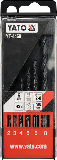 Yato Set of 6 Drills HSS with Cylindrical Shank for Metal και Wood