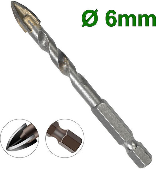 Harden Burghiu cu Tija Hexagonală pentru Sticlă και gresie 6mm