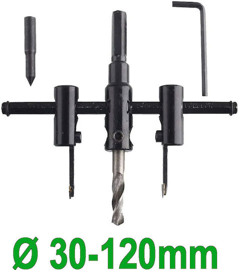 Pasco Τρυπάνι HSS 30-120mm HSS με Εξάγωνο Στέλεχος για Ξύλο και Μέταλλο 120mm / 30mm / 10mm