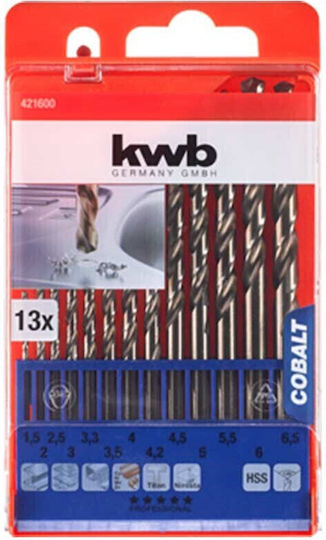 KWB Σετ 13 Τρυπάνια Κοβαλτίου για Μέταλλο