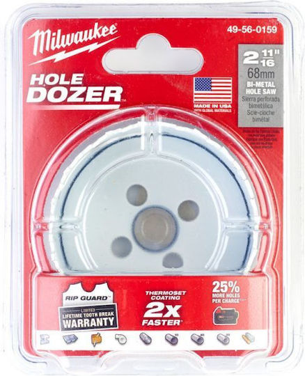 Milwaukee Ποτηροπρίονο Hole Dozer HSS με Διάμετρο 68mm για Ξύλο και Μέταλλο