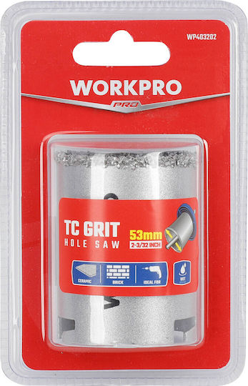 WorkPro Ποτηροτρύπανo Καρβιδίου με Διάμετρο 53mm για Πλακάκι