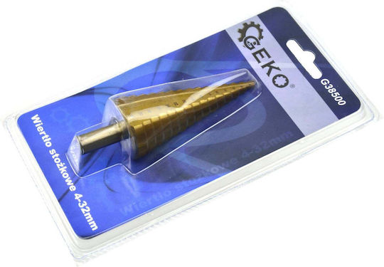 Geko Conical Drill HSS Titanium with Cylindrical Shank for Wood και Metal 2-32mm