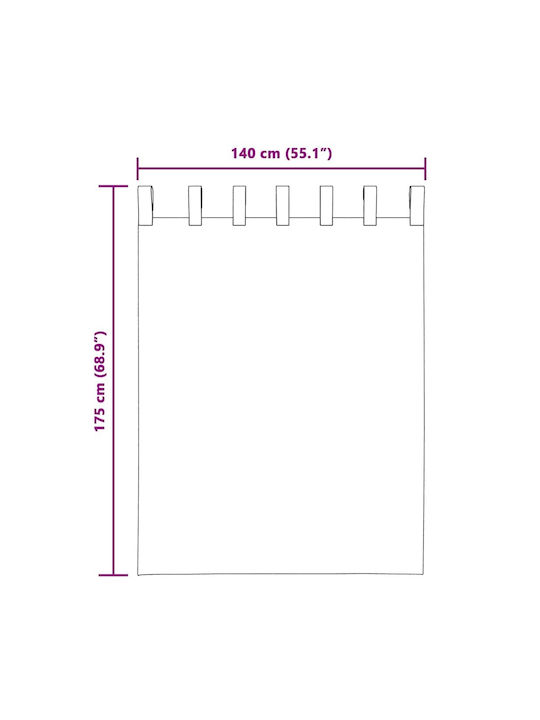 vidaXL Σετ Κουρτίνες με Τιράντες Μπεζ 140x175εκ.