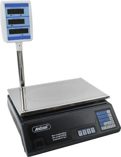 Andowl Electronic Retail Scale with Weighing Capacity of 40kg and Division 200gr