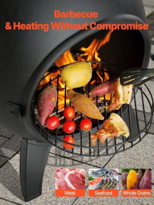 Vevor Firepit Black 43x42x112cm