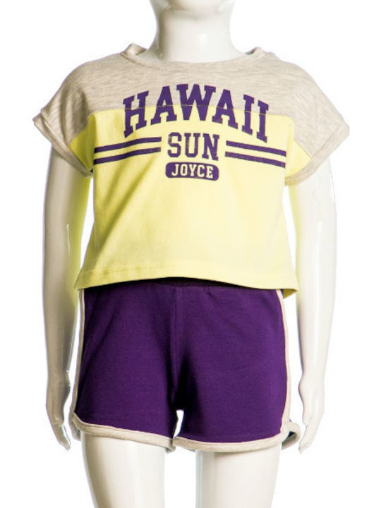 Kids' Set with Shorts Summer 2pcs Yellow Hawaii