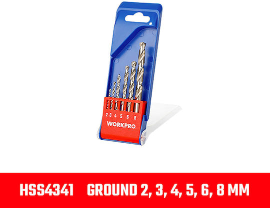 WorkPro Комплект 6 Свредла за Метал