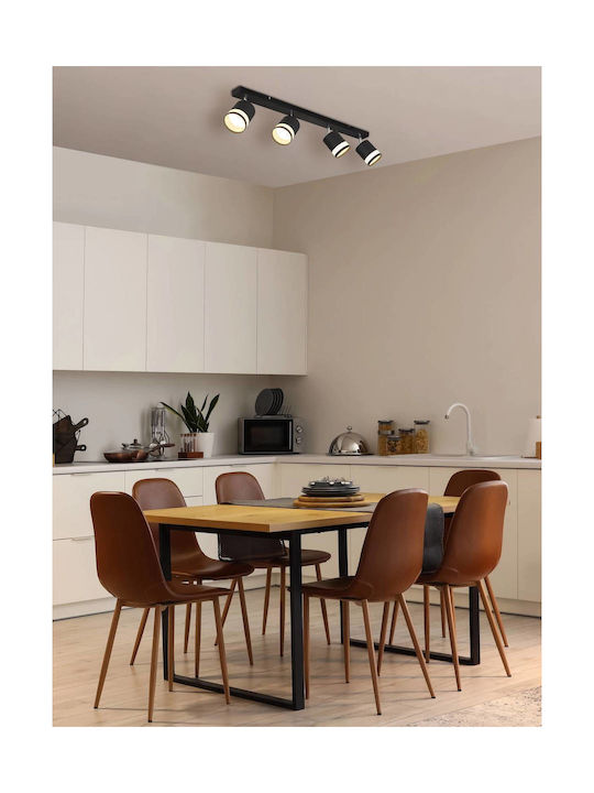 Globo Lighting Spot cu 4 Lumini și cu Soclu null în Culoare Negru