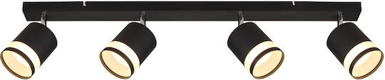 Globo Lighting Spot mit 4 Lichtern und mit Fassung null in Schwarz Farbe