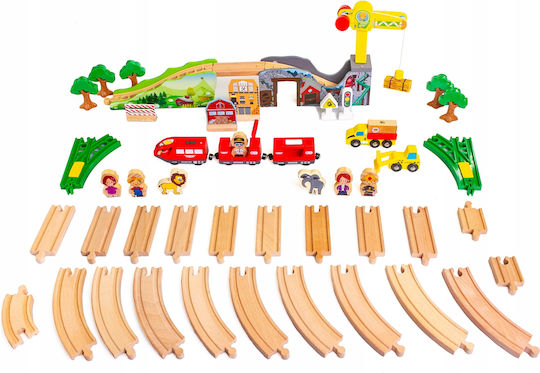 Set with Train made of Wood for 3+ years+ Years
