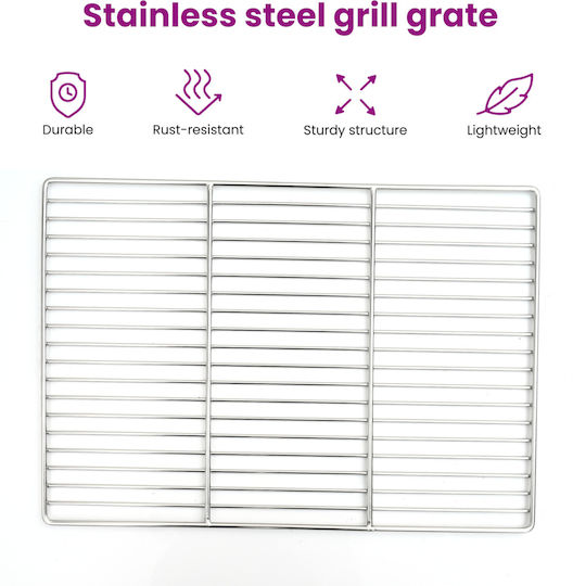 vidaXL Inox Grătar de Gătit 67cmx40cmcm.