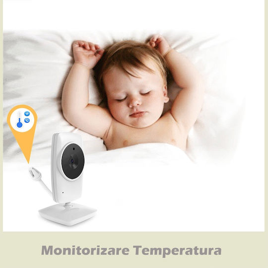 Drahtlose Babyüberwachung mit Kamera & Bildschirm 3.2" , Zwei-Wege-Kommunikation & Schlaflieder