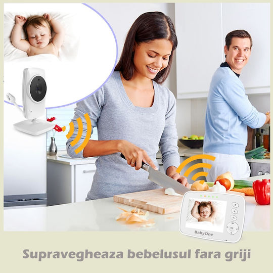 Drahtlose Babyüberwachung mit Kamera & Bildschirm 3.2" , Zwei-Wege-Kommunikation & Schlaflieder