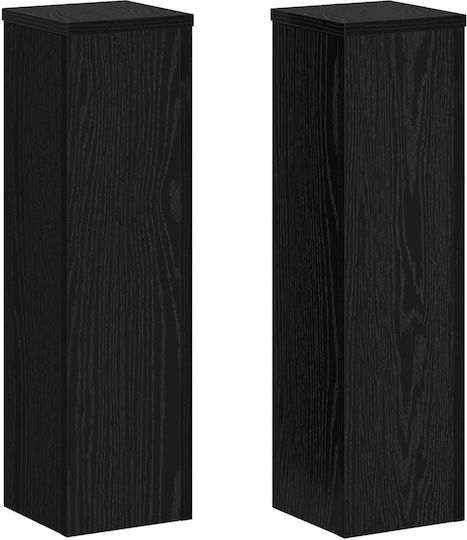 vidaXL Plants Pot Stands Wooden Black 17cmx17cmx60cmcm. 2pcs