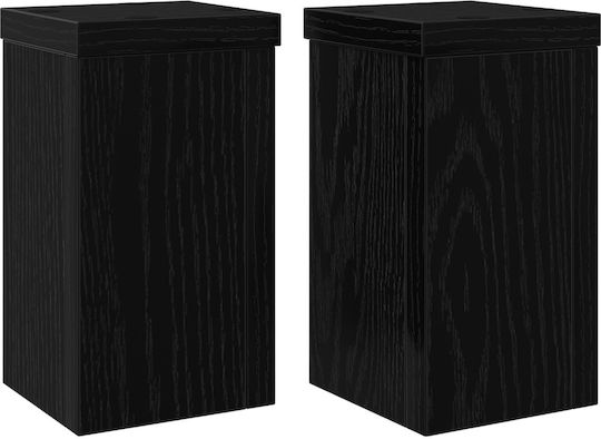 vidaXL Oak plant stakes set of Pot Stands Wooden Black 10cmx10cmx18cmcm. 2pcs