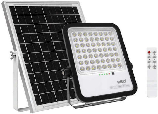 Vito Στεγανός Ηλιακός Προβολέας LED 150W Ψυχρό Λευκό 6000K με Τηλεχειριστήριο IP65