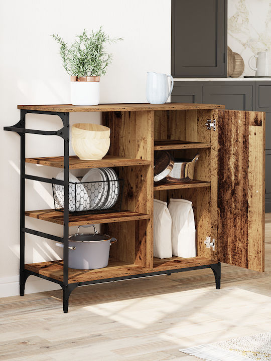 vidaXL Τρόλεϊ Κουζίνας Ξύλινο 4 Θέσεων Καφέ 84.5x38.5x87.5cm