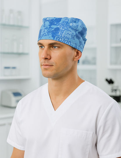 Northcure Unisex Blue Cotton Surgical Cap