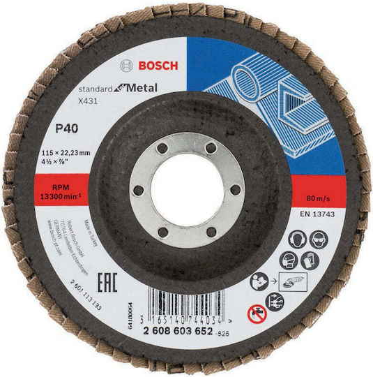 Bosch Δίσκος Λείανσης Μετάλλου Κ40 115mm