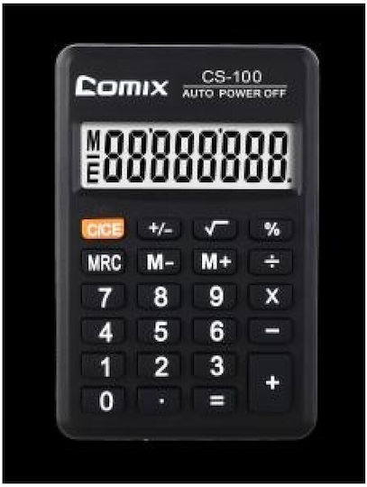 Comix CS-100 Calculator Pocket 8 Digits in Black Color 1pcs
